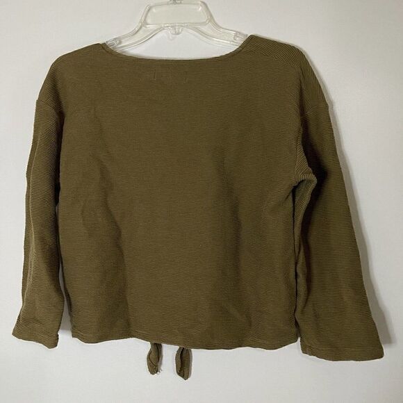 Madewell Texture & Thread Tie-Front Top asparagus green size M - Picture 5 of 5